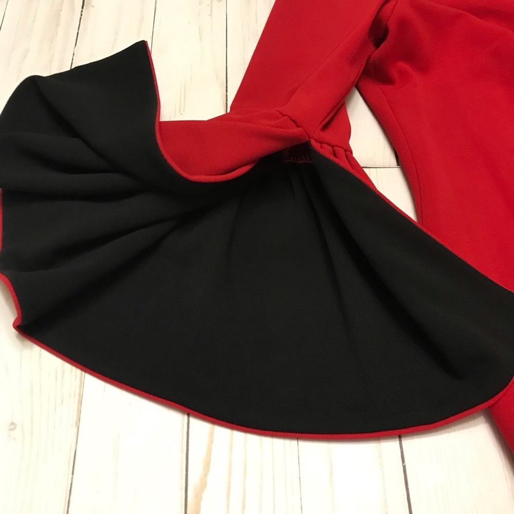 🌺Calvin Klein Red Sheath Dress & 3/4 bell sleeve. - Picture 6 of 7